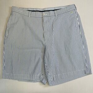 Brooks Brothers Men's 36 Blue White Seersucker Cotton Shorts Striped Casual Golf